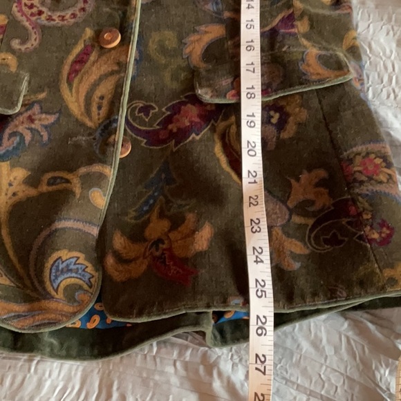 J. McLaughlin Olive Paisley Corduroy Jacket - Picture 9 of 12